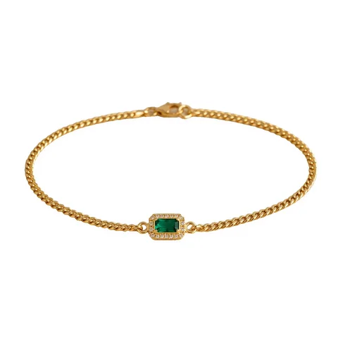 Verdant Lab-Grown Emerald Cuban Necklace
