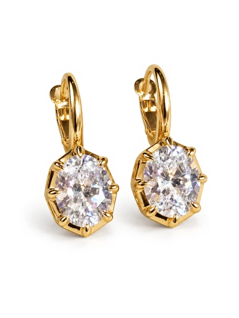 Aurelia Oval CZ Drop Earrings