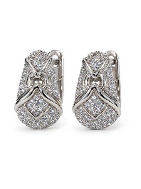 Fluid Arc CZ Earrings