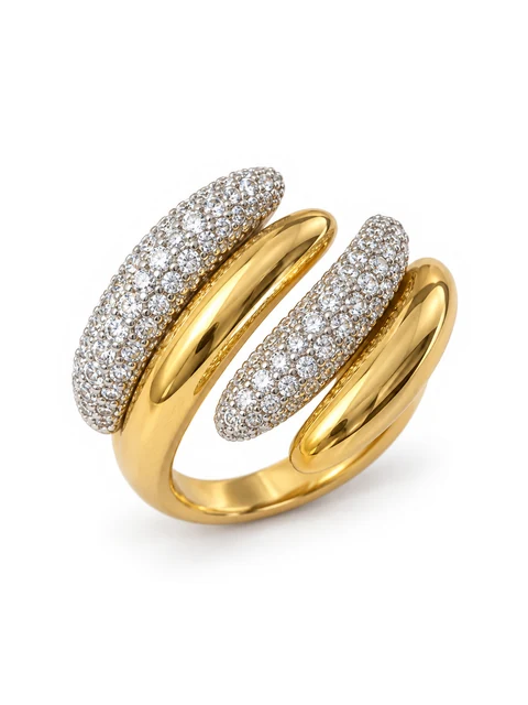 Tango Open CZ Ring