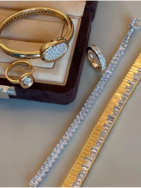 Deco Cushion Pavé CZ Bangle