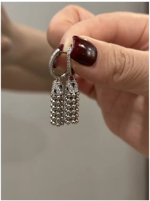 Panthera Enamel Tassel Earrings